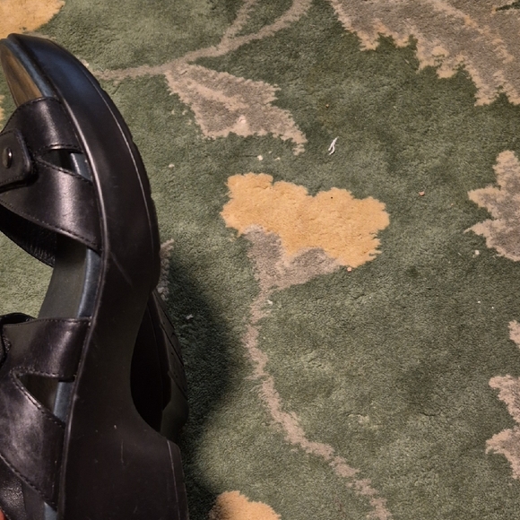 Dansko Black Leather Slide Sandals - Picture 3 of 6